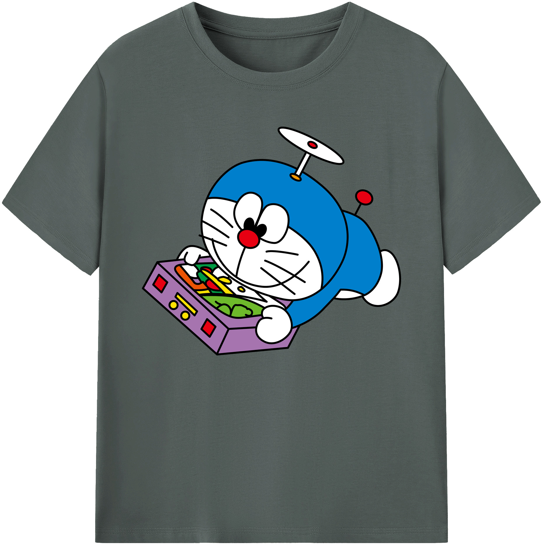 （画像用） ドラえもん Doraemon 綿100％ メンズ半袖Tシャツ｜肌触りやわらか＆通気性